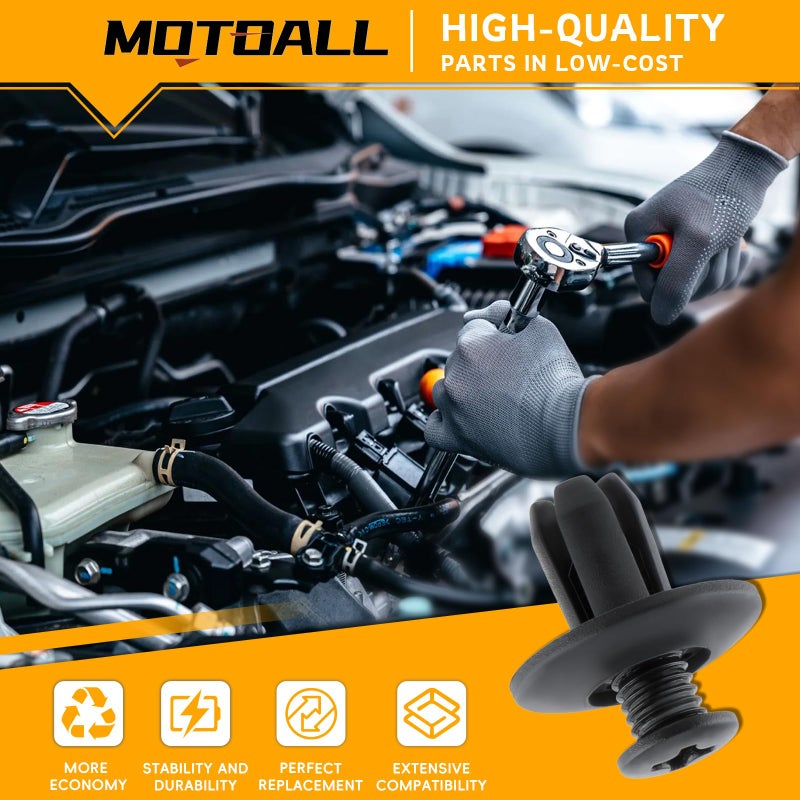 MOTOALL موتوال غلاف بلاستيكي من النايلون لحواف الأبواب ودرع الصدمات مثبتات ريفيت نوع دفع لفتحات 8 مم لفورد مازدا هيونداي كيا MB-455-56143 86590-28000 - 100 قطعة - Image 2